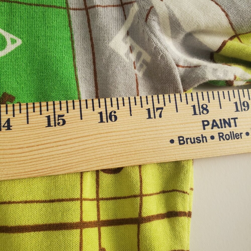 Cabi Printed Cardigan Sweater Medium Green Yellow Preppy Twee Novelty Vintage - Picture 8 of 9